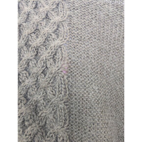 Vintage Chunky Cable Knit Cardigan Button Up Mohair Blend Textured Cottage Cozy - Picture 9 of 9